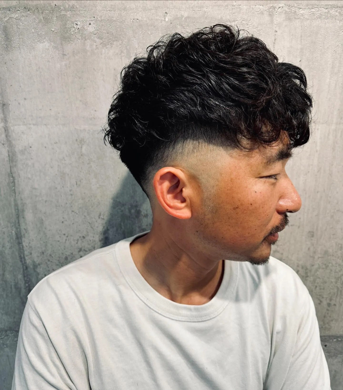 メンズパーマ×フェード